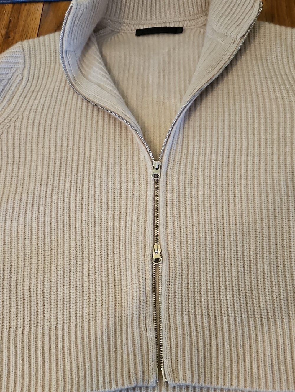 NWOT Jenni Kayne Boyd Cashmere Sweater In Oatmeal Small-XS Full-zip - Picture 9 of 14